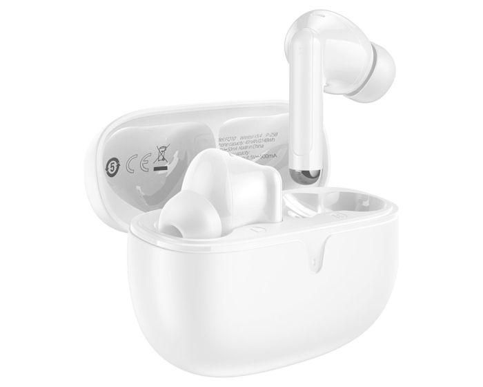 Borofone FQ10 Joyful TWS Wireless Bluetooth Stereo Earbuds - White - MT78617