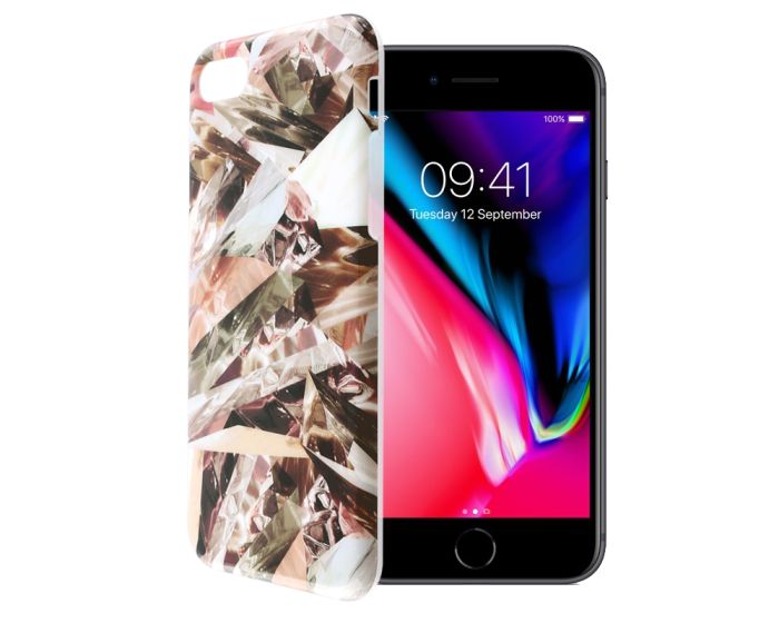 Marble Design Slim Fit Gel Case Θήκη Σιλικόνης Brown (iPhone 7 / 8 / SE 2020 / 2022)