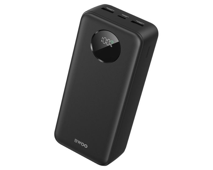 BWOO BO-P64 Power Bank with LCD Screen 30000mAh 22.5W Εξωτερική Μπαταρία - Black - MT80282