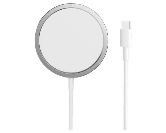 BWOO BO-WL12 PD Wireless QI Induction Fast Charger with MagSafe (15W) Ασύρματος Φορτιστής - White - MT82751