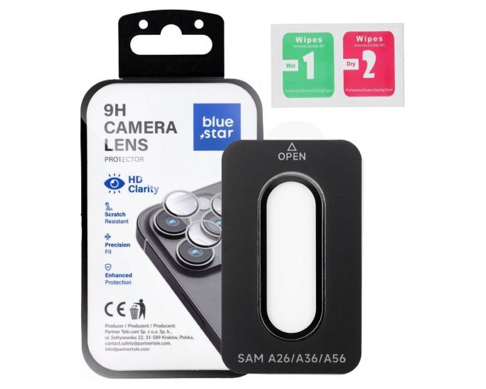 Blue Star Easy Install Premium Camera Lens Tempered Glass Prοtector Black (Samsung Galaxy A36 5G) - MT83001