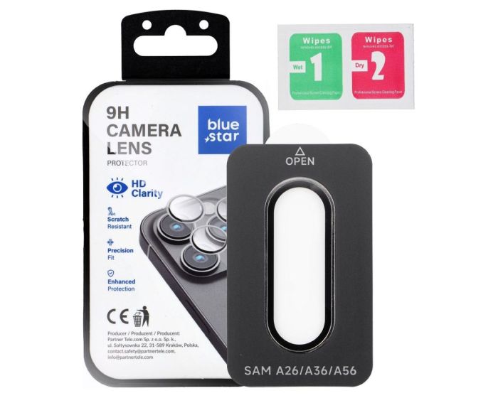 Blue Star Easy Install Premium Camera Lens Tempered Glass Prοtector Black (Samsung Galaxy A56 5G) - MT83002