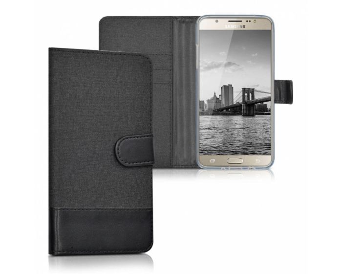 KWmobile Canvas Wallet Case (39805.04) Θήκη Πορτοφόλι με δυνατότητα Stand‏ Black (Samsung Galaxy J5 II - 2016)