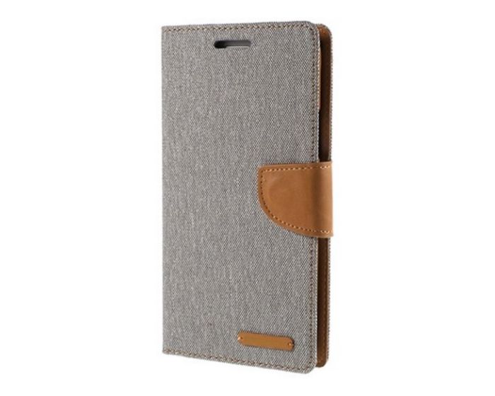 Forcell Canvas Diary Υφασμάτινη Θήκη Πορτοφόλι με δυνατότητα Stand‏ Grey (Samsung Galaxy A6 Plus 2018)