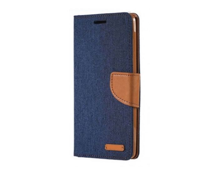 Forcell Canvas Diary Υφασμάτινη Θήκη Πορτοφόλι με δυνατότητα Stand‏ Navy Blue (Samsung Galaxy A6 2018)