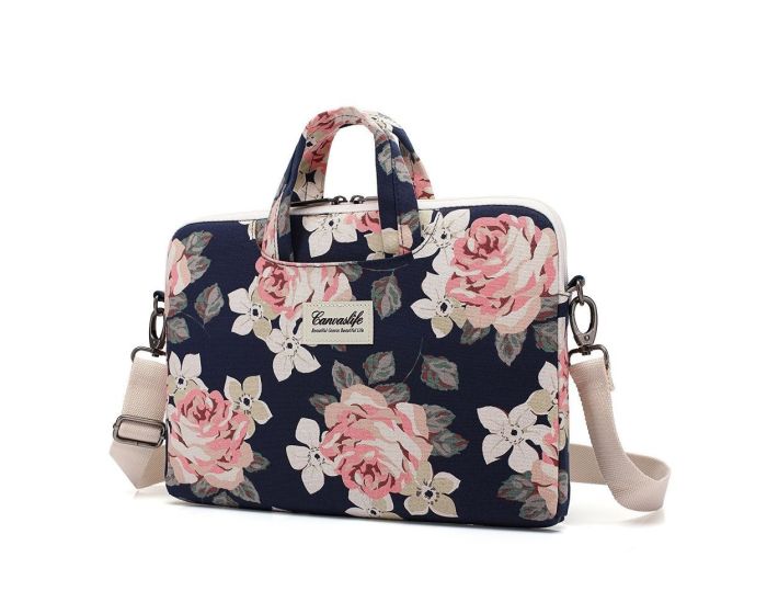 Canvaslife Briefcase Θήκη Τσάντα για Macbook / Laptop 15" - 16" Navy Rose