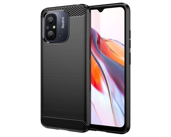 TPU Carbon Rugged Armor Case Ανθεκτική Θήκη Black (Xiaomi Redmi 12C)