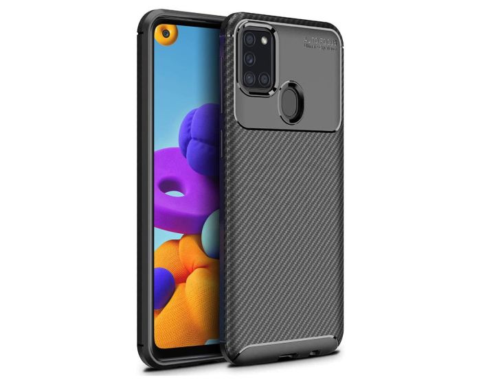 Carbon Fiber Armor Case Black (Samsung Galaxy A21s)