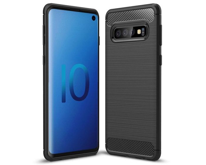 TPU Carbon Rugged Armor Case Ανθεκτική Θήκη Black (Samsung Galaxy S10)