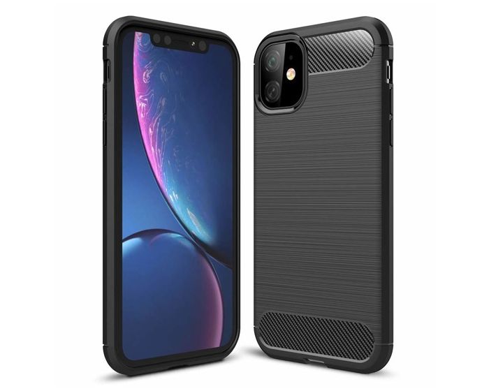 TPU Carbon Rugged Armor Case Ανθεκτική Θήκη Black (iPhone 11)