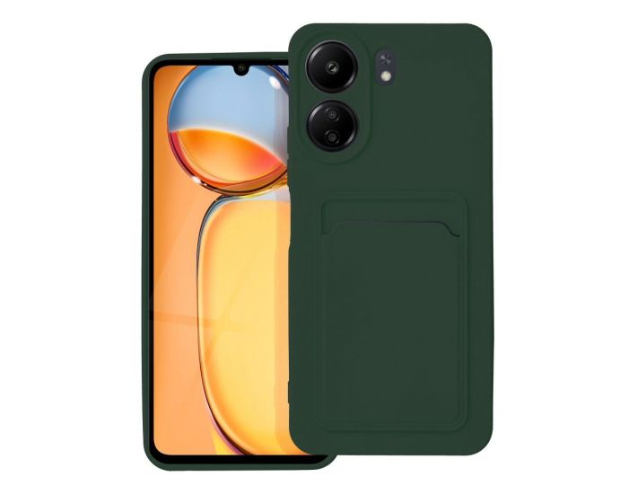 Card Case Θήκη Σιλικόνης με Θέση για Πιστωτική Κάρτα Green (Xiaomi Redmi 13C / Poco C65)