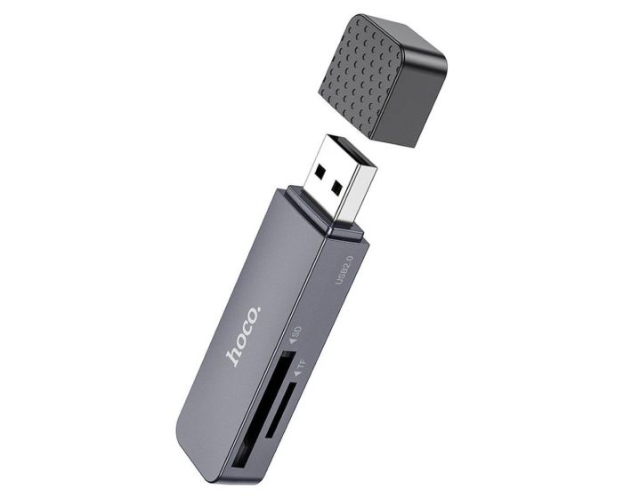 HOCO HB45 Card Reader SD / TF USB A 2.0 - Metal Gray - MT83132