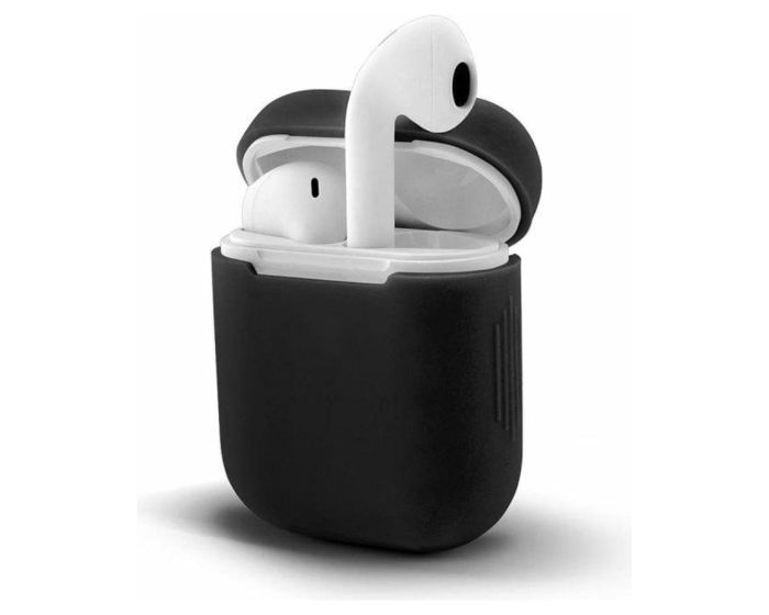 Soft Silicone Apple AirPods 1/2 Case Θήκη Σιλικόνης για Apple AirPods 1/2 - Black