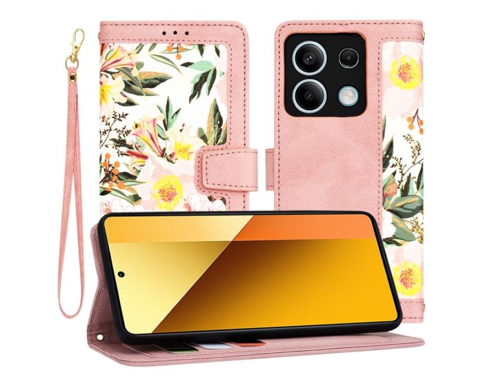 Techsuit FlipCraft Wallet Case Θήκη Πορτοφόλι με Δυνατότητα Stand - Sweetheart Pink (Xiaomi Redmi Note 13 5G)