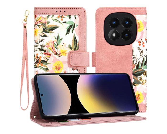 Techsuit FlipCraft Wallet Case Θήκη Πορτοφόλι με Δυνατότητα Stand - Sweetheart Pink (Xiaomi Redmi Note 14 Pro 4G)