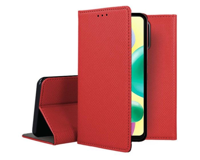 Forcell Smart Book Case με Δυνατότητα Stand Θήκη Πορτοφόλι Red (Xiaomi Redmi 10A)