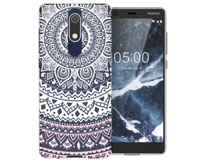 Caseflex Slim Fit Gel Case Mandala (CUV-N51-Z345) Θήκη Σιλικόνης Pink (Nokia 5.1 2018)