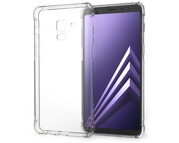 Caseflex Shockproof Thin Silicone Case Ανθεκτική Θήκη Σιλικόνης Clear (Samsung Galaxy A8 Plus 2018)