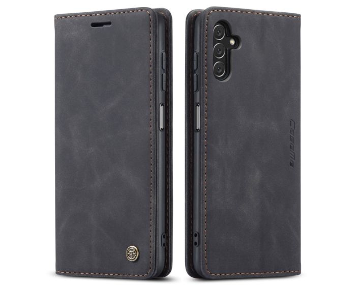 CaseMe PU Leather Wallet Case Θήκη Πορτοφόλι με Stand - Black (Samsung Galaxy A13 5G / A04s)