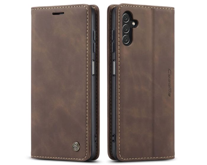 CaseMe PU Leather Wallet Case Θήκη Πορτοφόλι με Stand - Coffee (Samsung Galaxy A13 5G / A04s)