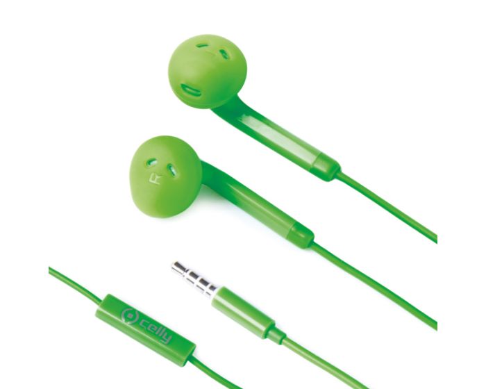 Celly Color Stereo Earphone (FUN35GN) Ακουστικά με Ενσωματωμένο Μικρόφωνο - Green