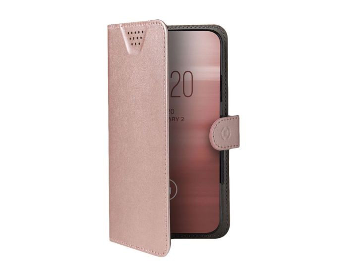 Celly Wally One XXL Case Θήκη Πορτοφόλι Pink για συσκευές με οθόνη από 5.0" μέχρι 5.5"