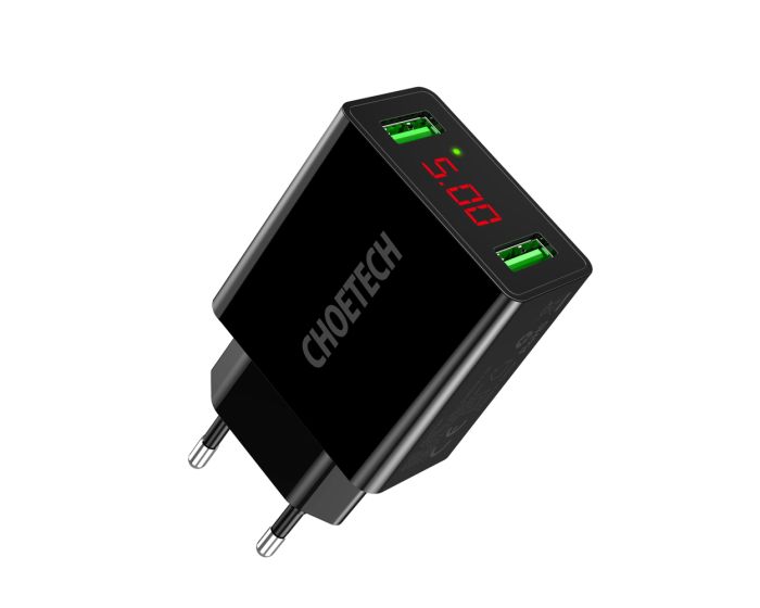 Choetech Wall Charger 2x USB 11W (C0028) Αντάπτορας Φόρτισης - Black