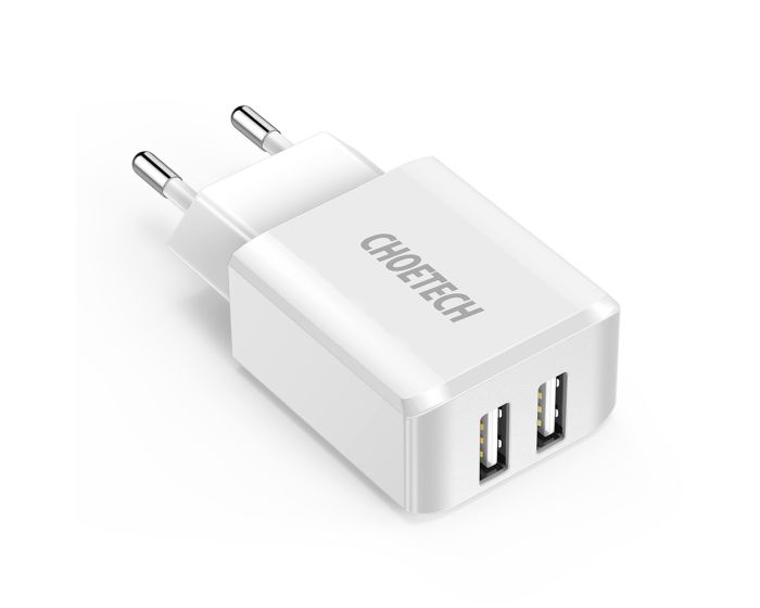 Choetech Wall Charger 2x USB 10W 2A (C0030) Αντάπτορας Φόρτισης - White