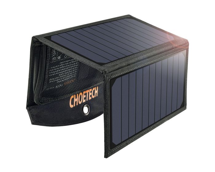 Choetech Foldable Travel Solar Charger 2x USB 2.4A 19W (SC001) Ηλιακός Φορτιστης - Grey
