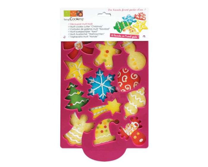 Scrap Cooking Christmas-themed Multi-Cookie Cutter (SCC-2070) Στένσιλ Ζαχαροπλαστικής από Πλαστικό 32cm