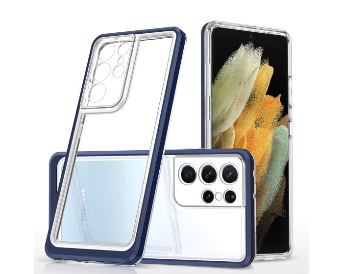 Clear 3in1 Hybrid Case Ανθεκτική Θήκη Clear / Blue (Samsung Galaxy S23 Ultra)
