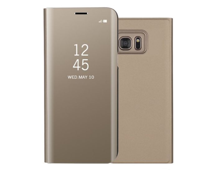 Clear View Standing Cover - Gold (Samsung Galaxy S7 Edge)