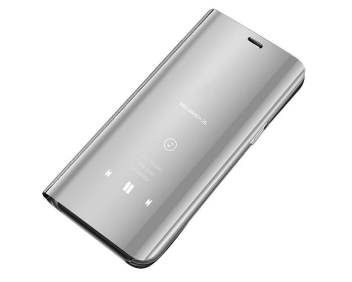 Clear View Standing Cover - Silver (Xiaomi Mi Note 10 Lite)