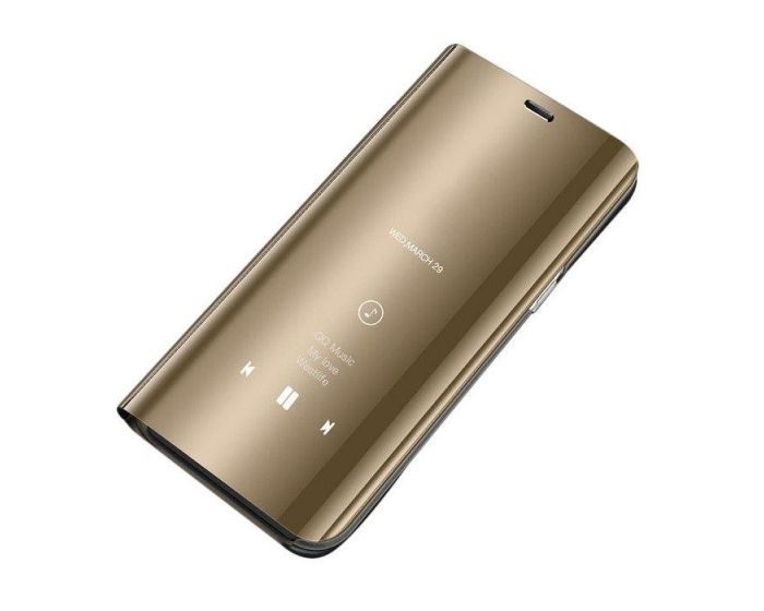 Clear View Standing Cover - Gold (Samsung Galaxy S22 Ultra 5G)