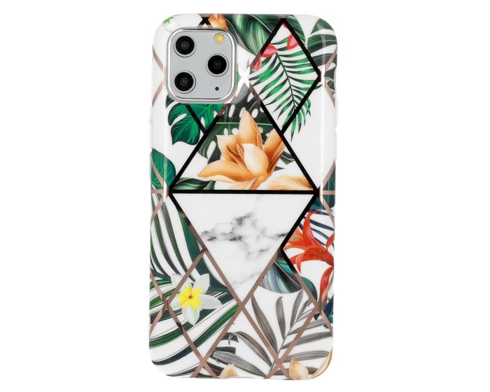 Cosmo Marble Silicone Case Θήκη Σιλικόνης Design 05 Flower (iPhone 12 / 12 Pro)