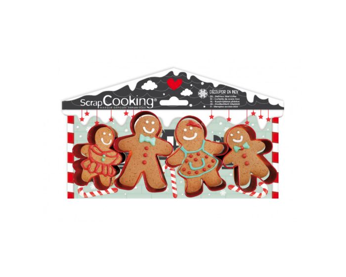 Scrap Cooking 4 Gingerbread Man Stainless Steel Cookie Cutters (SCC-2081) 4 Κουπ Πατ