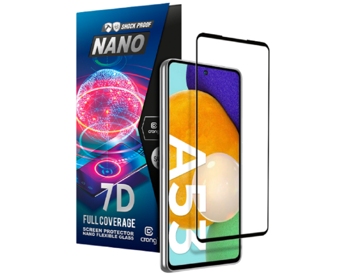 Crong 7D Nano Flexi Full Face Black (CRG-7DNANO-SGA53) Αντιχαρακτικό 9H Hybrid Screen Protector (Samsung Galaxy A53 5G)