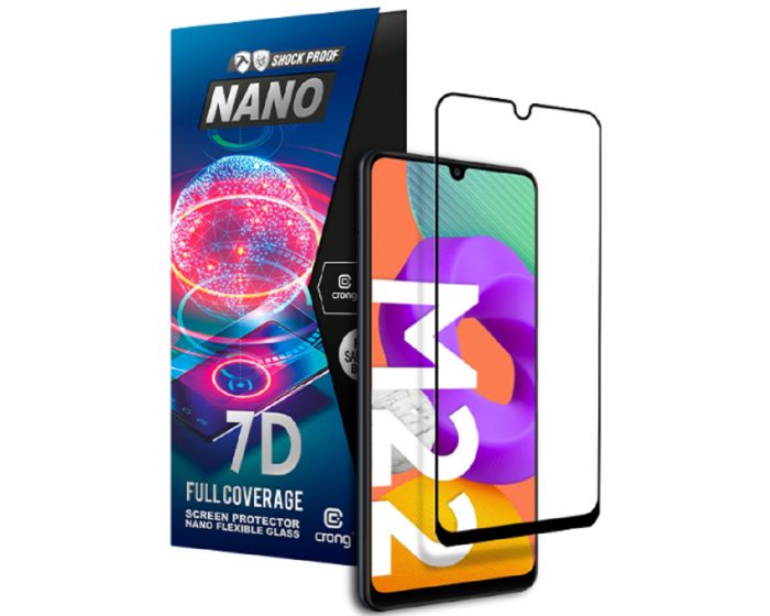 Crong 7D Nano Flexi Full Face Black (CRG-7DNANO-SGM22) Αντιχαρακτικό 9H Hybrid Screen Protector (Samsung Galaxy M22)