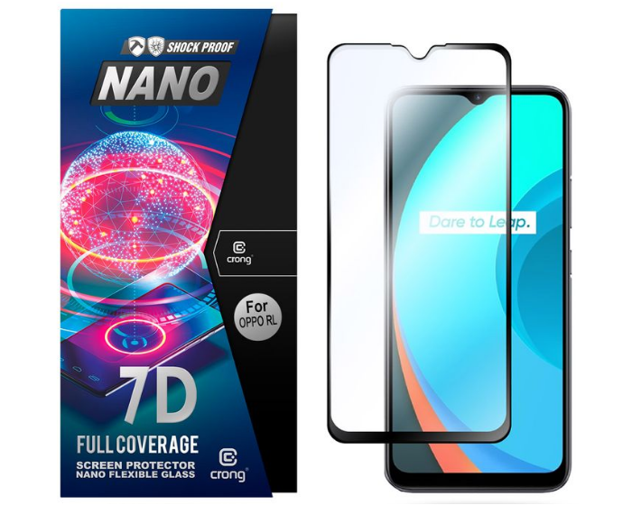 Crong 7D Nano Flexi Full Face Black (CRG-7DNANO-RLMC11) Αντιχαρακτικό 9H Hybrid Screen Protector (Realme C11)