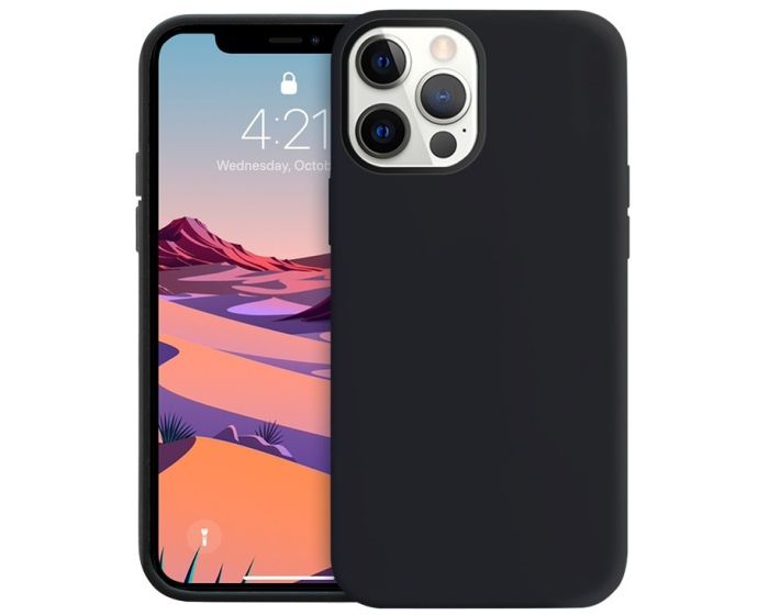 Crong Color Cover Flexible Premium Silicone Case (CRG-COLR-IP1267-BLK) Θήκη Σιλικόνης Black (iPhone 12 Pro Max)