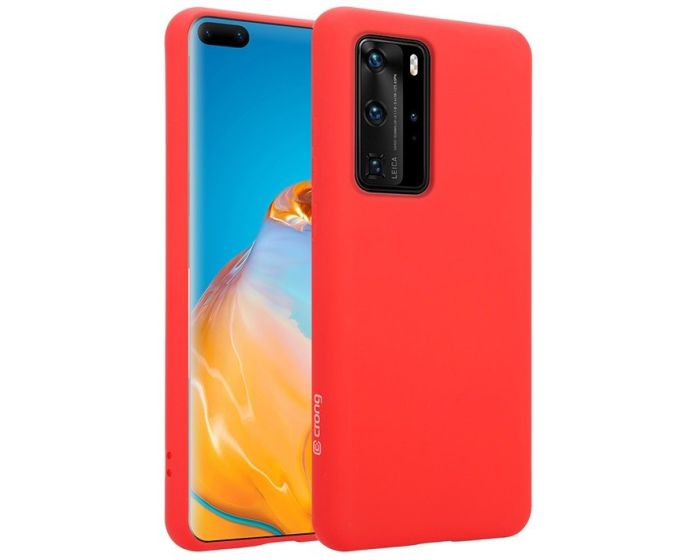 Crong Color Cover Flexible Premium Silicone Case (CRG-COLR-HP40P-RED) Θήκη Σιλικόνης Red (Huawei P40 Pro)