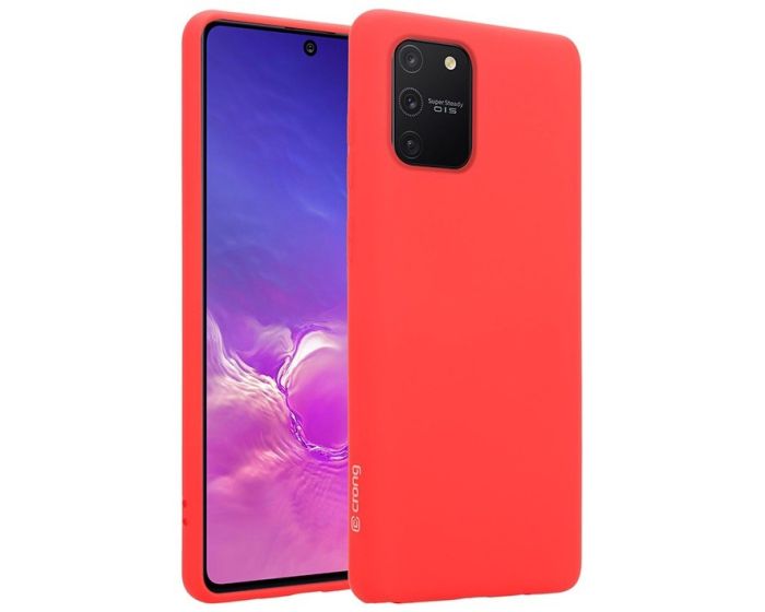 Crong Color Cover Flexible Premium Silicone Case (CRG-COLR-SG10L-RED) Θήκη Σιλικόνης Red (Samsung Galaxy S10 Lite)