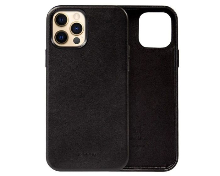 Crong Essential Eco Leather (CRG-ESS-IP1267-BLK) Σκληρή Θήκη Black (iPhone 12 Pro Max)