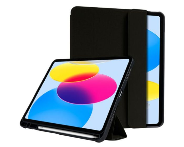 Crong FlexFolio Case (CRG-FXF-IPD109-BLK) Θήκη με Υποδοχή Apple Pencil Black (iPad 10.9'' 2022 / 11 2025)