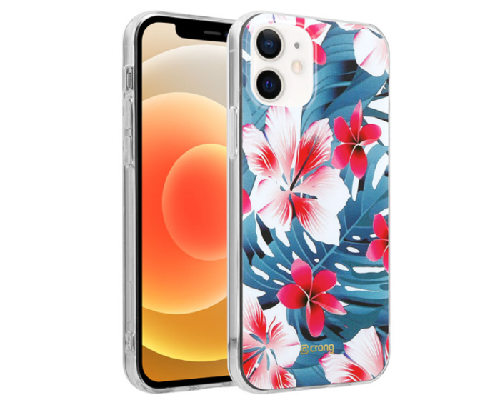 Crong Flower Silicone Case (CRG-FLR-IP1261-03) Θήκη Σιλικόνης Pattern 03 (iPhone 12 / 12 Pro)