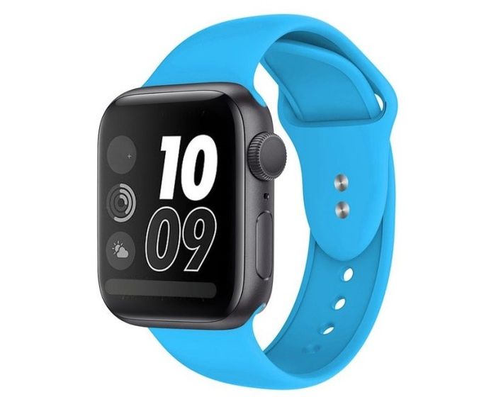 Crong Liquid Premium Strap (CRG-40LQB-BLU) Blue - Λουράκι Σιλικόνης για Apple Watch 38/40/41mm (1/2/3/4/5/6/7/8/9/SE)