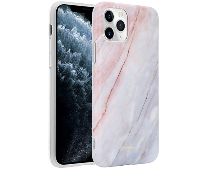 Crong Marble Silicone Case (CRG-MRB-IP11P-PNK) Θήκη Σιλικόνης Pink (iPhone 11 Pro)