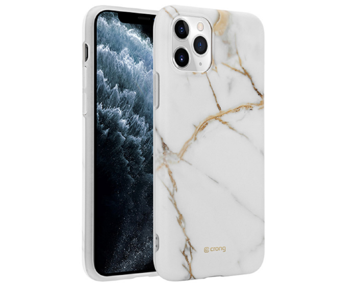 Crong Marble Silicone Case (CRG-MRB-IP11P-WHI) Θήκη Σιλικόνης White (iPhone 11 Pro)