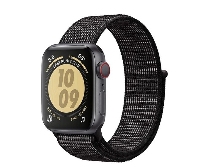Crong Nylon Strap (CRG-40RFB-BLK) Black - Λουράκι για Apple Watch 38/40/41mm (1/2/3/4/5/6/7/SE)