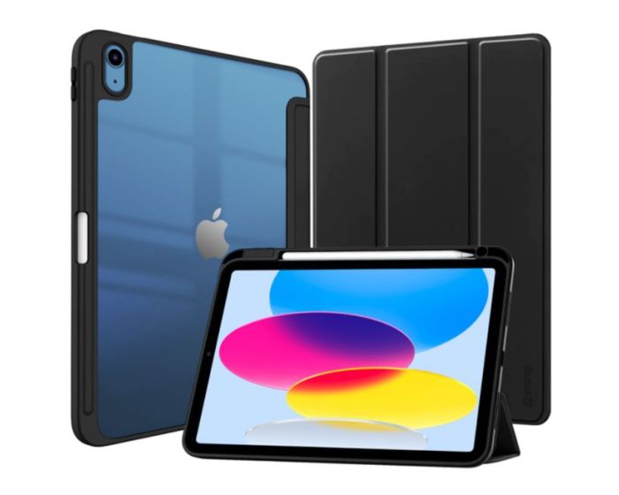 Crong PrimeFolio Case (CRG-PRF-IPD109-BLK) Θήκη με Υποδοχή Apple Pencil Black (iPad 10.9'' 2022 / 11 2025)